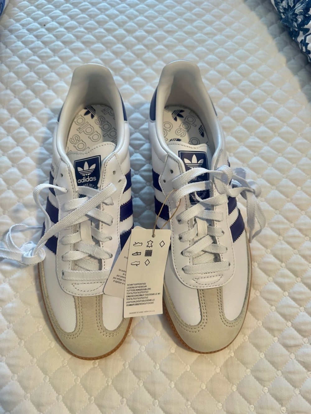 Adidas Samba White & Purple Gum Sole Sneakers - Picture 2 of 4